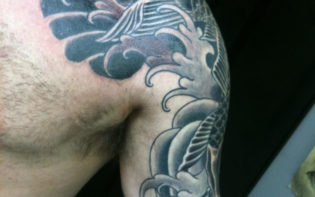 Black and grey tattoo by Jeff Jibran at Idle Hands Tattoo Co., Jacksonville FL