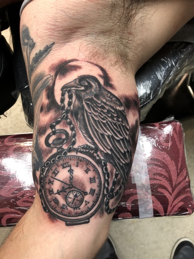 Black and grey tattoo by Jeff Jibran at Idle Hands Tattoo Co., Jacksonville FL