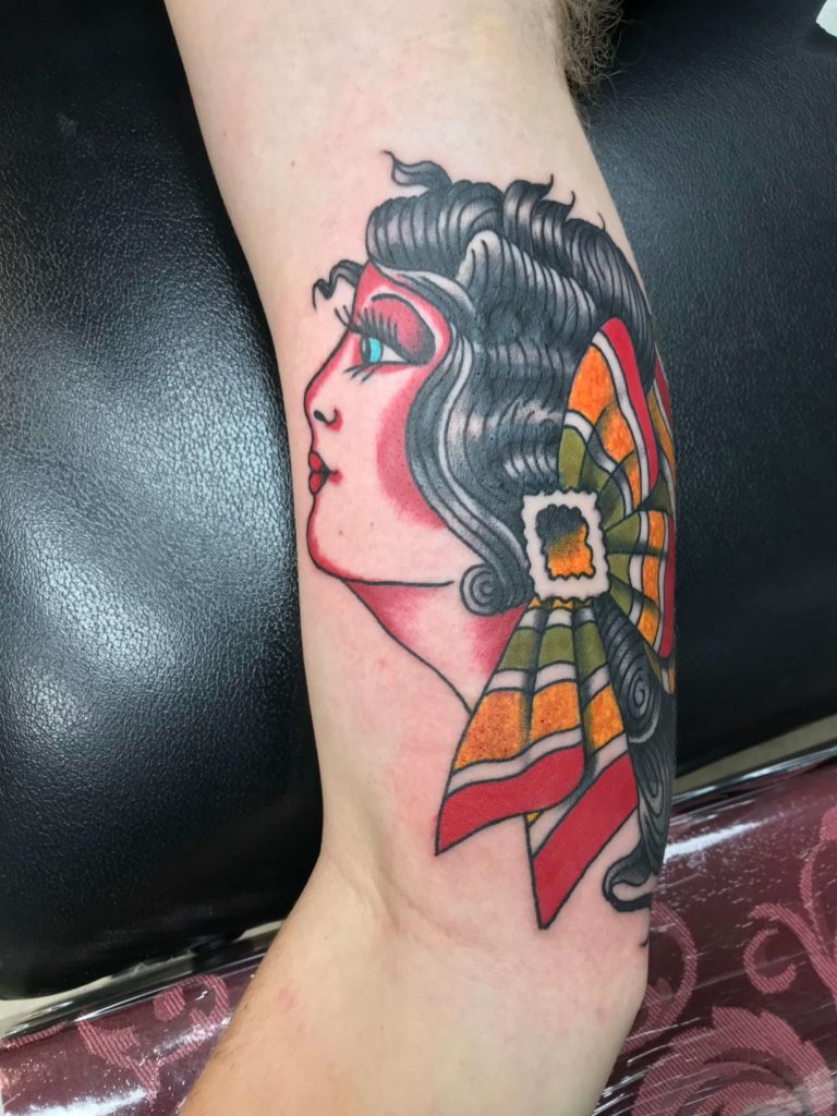 Traditional flash tattoo by Jeff Jibran, Jacksonville Florida