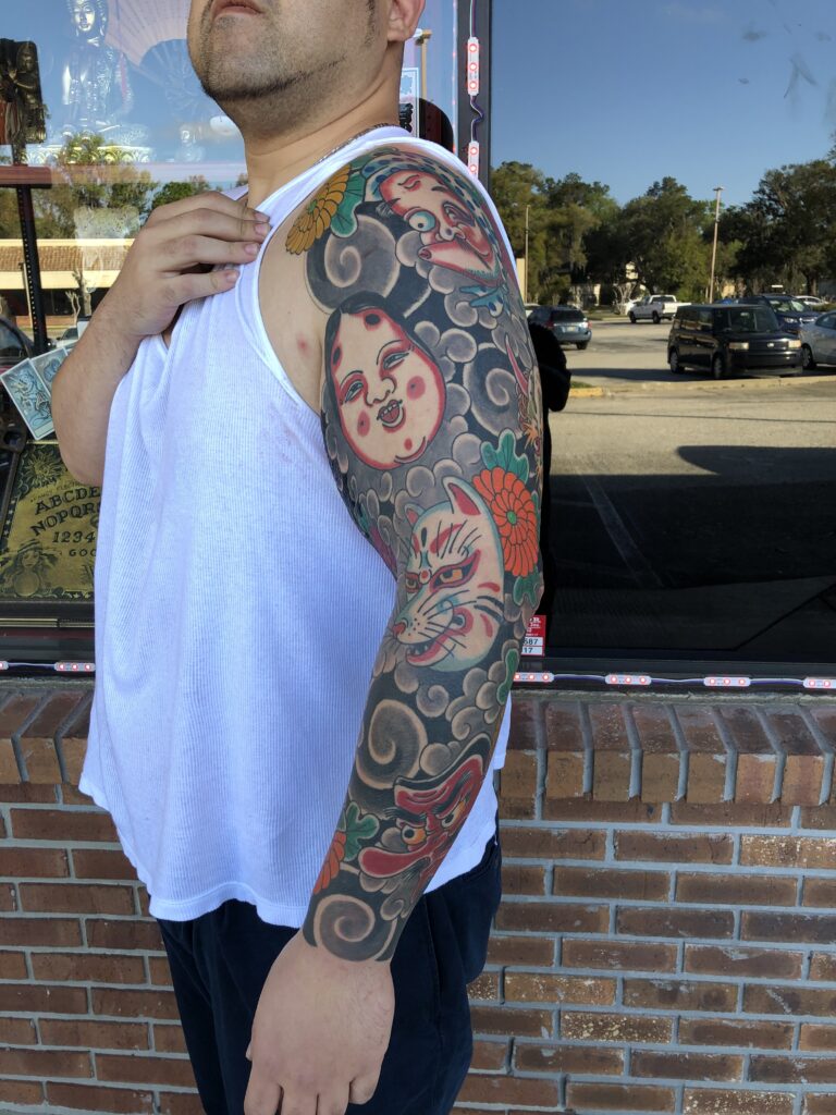 Custom Japanese tattoo artwork by Idle Hands Tattoo Co. in Jacksonville