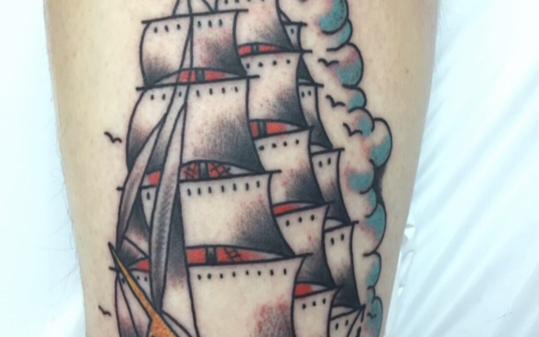 Old school traditional tattoo by Jacksonville tattoo artist Jeff Jibran