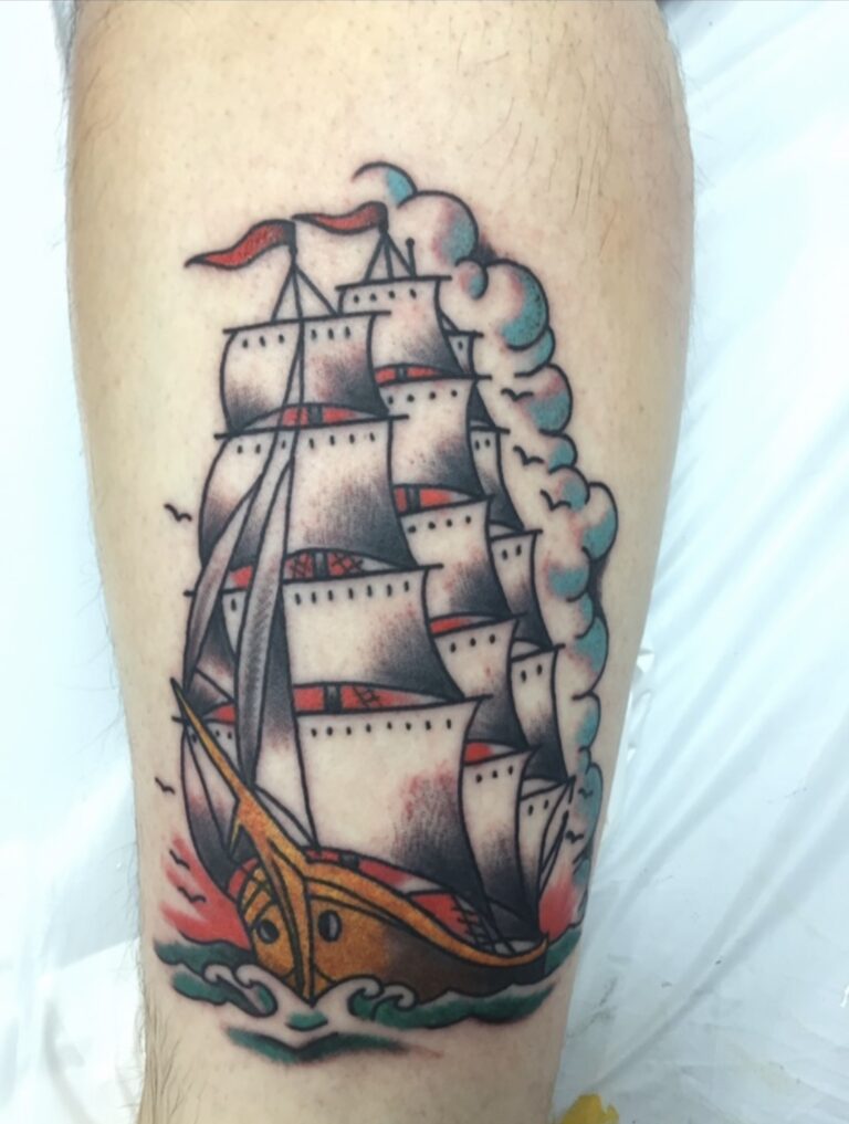Old school traditional tattoo by Jacksonville tattoo artist Jeff Jibran
