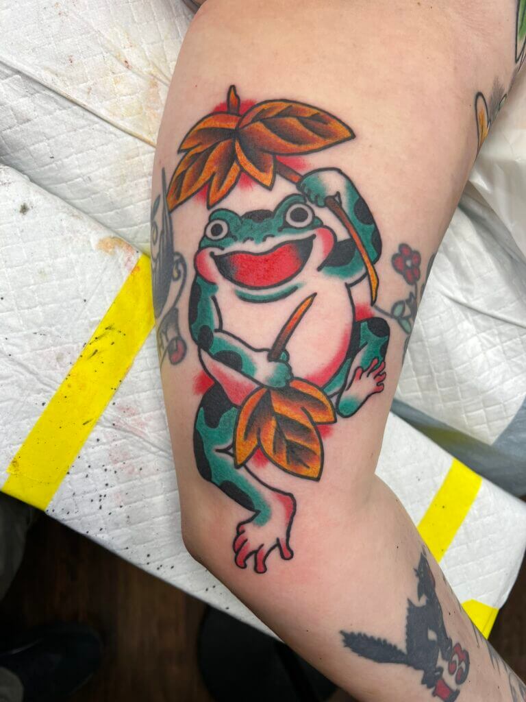 Japanese-style sleeve tattoo by Jacksonville artist Jeff Jibran