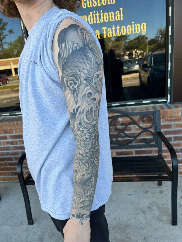 Japanese tattoo design by Jeff Jibran — Jacksonville tattoo artist